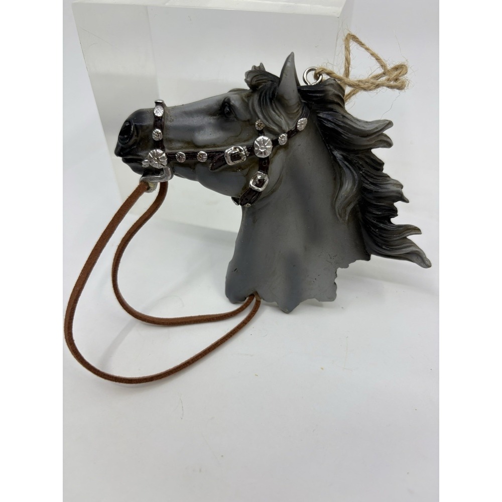 HORSE with Headstall Western Wood-like Resin Hanging Christmas Ornament